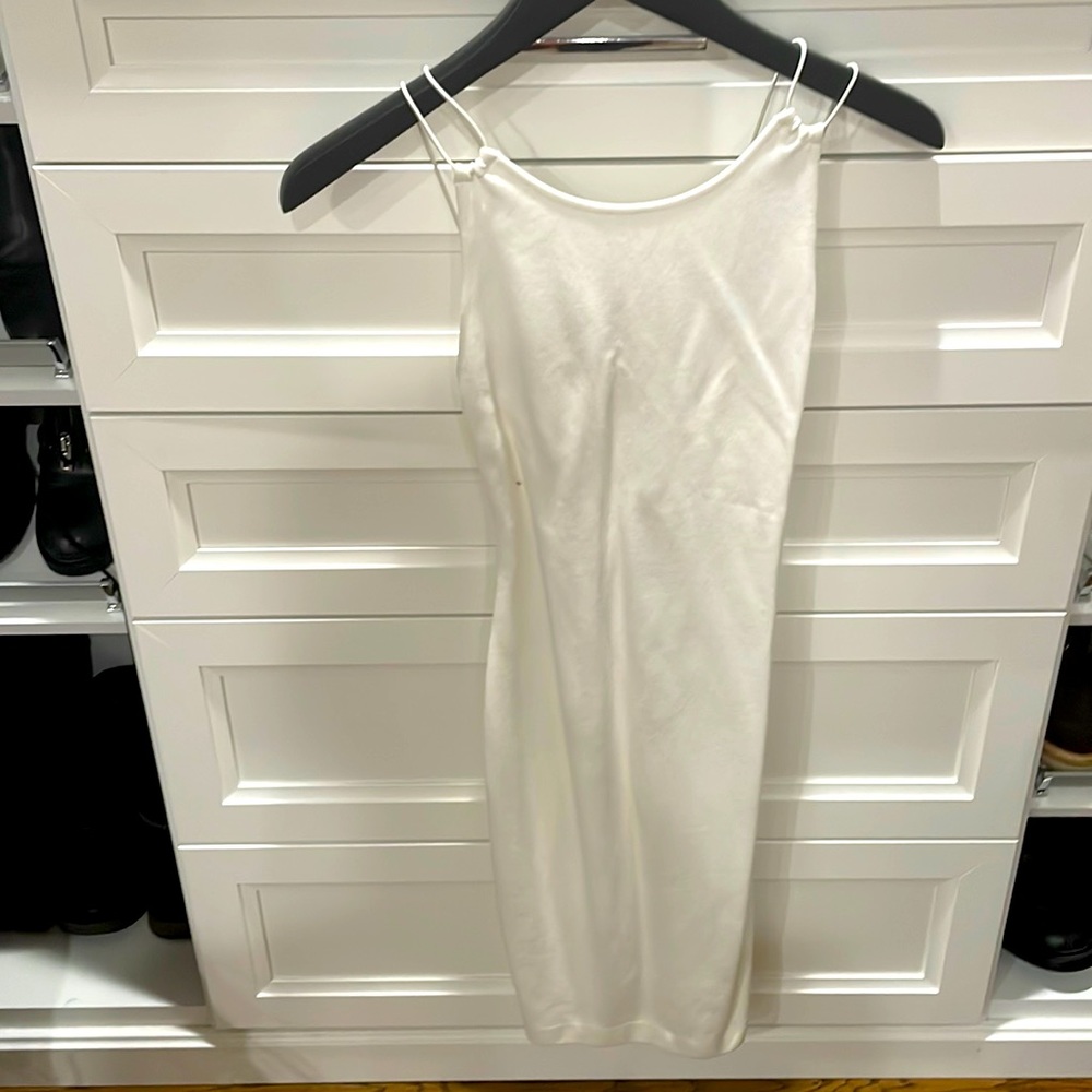 French connection white halter tie dress.